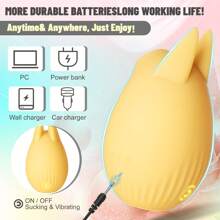 Vibrador de succión de clítoris Con tres modos de succión y tres modos de vibración, Un tipo diferente de placer, Ideal para mujeres y parejas para darle vida a las cosas, Resistente al agua, Recargable, Amarillo