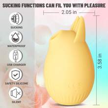 Vibrador de succión de clítoris Con tres modos de succión y tres modos de vibración, Un tipo diferente de placer, Ideal para mujeres y parejas para darle vida a las cosas, Resistente al agua, Recargable, Amarillo
