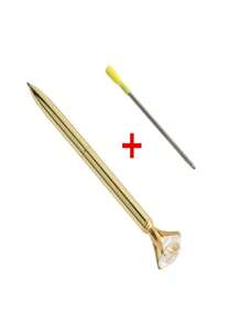 Ballpoint Pen Crystal Metal Neutral Pen Practical Souvenir Birthday Gift For Girlfriend, Festival Gift, Surprise,Christmas - Gold - View 2