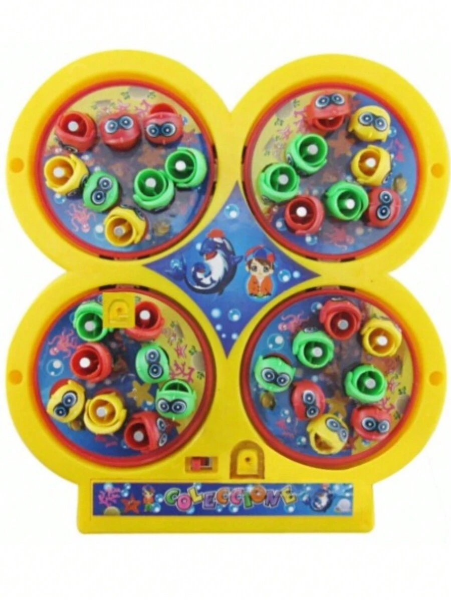brinquedos/Jogo Infantil Pega Peixe Pescaria Maluca 32 Peixes E 4 Varas/wj61 - KIT COM MUSICAL (AMARELO) - Visão 1