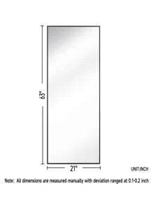 71"X30" Full-Length Mirror With Aluminum Alloy Frame, Oversized Floor & Wall Mirror For Hanging Or Leaning, Full Body Mirror For Bedroom, Living Room & Cloakroom, Modern Home Decor & Room Wall Hanging Decoration, Christmas & Holiday Gifts – Black