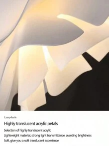 BOBORAT 1套-北歐風格-創意花形LED吊燈，具有三種顏色變換，蝴蝶雙頭吊燈，奶油色花瓣燈罩，19英寸（40厘米）現代吊燈，適用於餐廳、臥室、酒吧、廚房、走廊，AC80-260V - 白色 - 查看 6