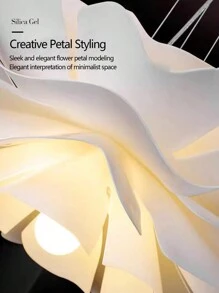 BOBORAT 1套-北歐風格-創意花形LED吊燈，具有三種顏色變換，蝴蝶雙頭吊燈，奶油色花瓣燈罩，19英寸（40厘米）現代吊燈，適用於餐廳、臥室、酒吧、廚房、走廊，AC80-260V - 白色 - 查看 1