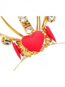 女王的心皇冠帽髮箍紅色的女王服飾女王的心配件可匹配帶萬聖節裝 - 香檳色 - 查看 5