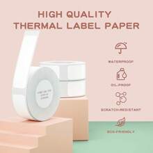 1 Roll White 12*40mm Thermal Adhesive Label Paper Compatible With Niimbot D110 D11 D101 - White - View 3