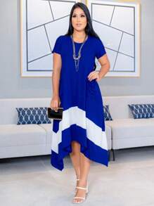 Women Dresses - Xanh và trắng - Xem 1