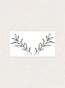 1pc Pvc Waterproof & Sweatproof Symmetrical Leaf Pattern Temporary Tattoo Sticker, For 7-14 Days, Herbaceous Element, Suitable For Fashionable People