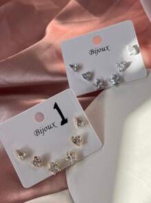 Stud Earrings - 銀色 - 查看 4