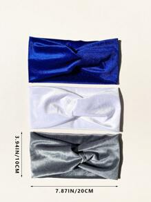 3入組/套女士素色絲絨時尚髮帶,適用於日常瑜伽鍛煉 - 彩色 - 查看 5