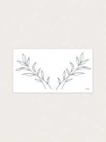 1pc Pvc Waterproof & Sweatproof Symmetrical Leaf Pattern Temporary Tattoo Sticker, For 7-14 Days, Herbaceous Element, Suitable For Fashionable People