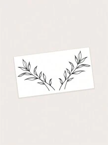 1pc Pvc Waterproof & Sweatproof Symmetrical Leaf Pattern Temporary Tattoo Sticker, For 7-14 Days, Herbaceous Element, Suitable For Fashionable People