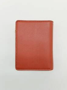 New Solid Color Women's Multifunctional Short Zipper Wallet Coin Purse Card Holder Brown - Brown - View 2