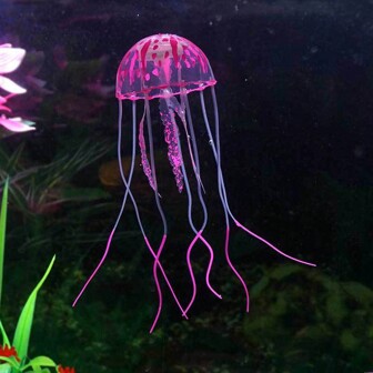 1 pièce Rouge En Silicone Artificiel Natation Brillant Méduse Décoration D'Aquarium Aquarium Sous-Marin Plante Marin Aquatique Paysage Ornement