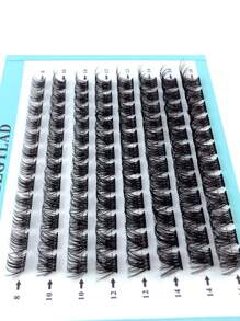 HBZGTLAD 8 hàng 96 cụm Chiều dài hỗn hợp Lông mi C, D Cong 3D Khối lượng riêng lẻ Lông mi giả làm sẵn dạng quạt Trông tự nhiên, Hộp bao bì màu xanh lam cho cụm lông mi nối dài mắt, Cụm lông mi, Lông mi riêng lẻ, Lông mi, Lông mi giả - màu đen - Xem 6