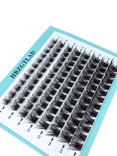 HBZGTLAD 8 صفوف 96 عنقود مختلطة الطول ريشي C ، D تجعيد 3D حجم فردي مسبق الصنع مروحة رموش مزيفة طبيعية المظهر ، علبة تغليف زرقاء لتمديد الرموش ، عناقيد الرموش ، الرموش الفردية ، الرموش ، الرموش المزيفة