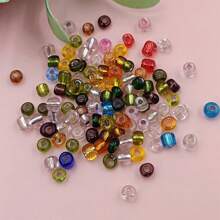 100pcs/pack 4mm Diameter Glass Beads, Mix Color Spacer Beads, Used For Diy Jewelry Making (earrings/necklaces/) - Clear - View 1