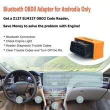MAOZUA 1 件橘色 Elm327 Z137 讀碼器 V1.5 Obd2 汽車診斷掃描器相容於 Android 和 Ios 手機讀取故障碼 - 橘色 - 查看 6