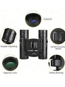 Ống nhòm mạnh mẽ di động zoom 100x22 HD, Kính thiên văn mini gấp với hình ảnh rõ ràng và độ phóng đại 10 lần, Quang học BAK4 FMC để săn bắn thể thao Du lịch cắm trại ngoài trời - Xem 3