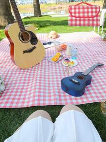 1pc Outdoor Picnic Mat Camping Mat, Thick Portable Foldable Waterproof Pad With Carrying Bag For Spring Outing Or Travel For Travel - Red - View 1