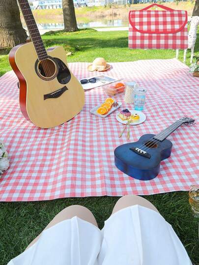 1pc Outdoor Picnic Mat Camping Mat, Thick Portable Foldable Waterproof Pad With Carrying Bag For Spring Outing Or Travel For Travel