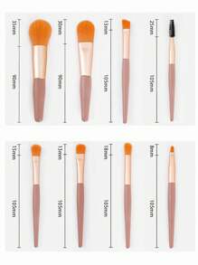 新款Macron粉色8件套化妆刷套装，便携式眼影刷、腮红刷、粉底刷、散粉刷、修容遮瑕刷，美妆工具，化妆刷套装，化妆刷套装，化妆刷套装，全套化妆刷，化妆刷套装，全套化妆工具，化妆刷套装，化妆刷套装，化妆礼盒套装 - 粉色 - 查看 4