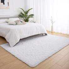 Alfombra Decorativa 120 X 160 Cm Sala De Estar Y Dormitorio - Blanco - Ver 2