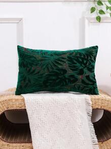 Miater 提花熱帶植物葉子坐墊套,不帶填充物 - 墨綠色 - 查看 7