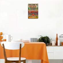 1pc Vintage Welcome To Our Patio Metal Tin Sign 8''x12''/20*30cm Wall Decor For Home Restaurant Cafe And Garage - Multicolor - View 4