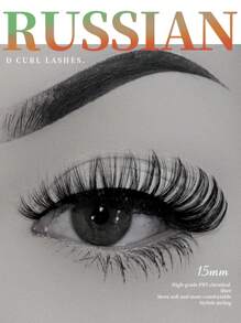 1對19mm條紋睫毛,蓬鬆的貂毛睫毛3d假睫毛,捲翹假睫毛,戲劇性的亂糟糟的貂毛睫毛,優美長卷的眼妝套裝,可加長和增加眼尾,美麗的妝容化妝品 - 黑色 - 查看 2