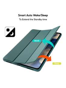 Case Compatible With Samsung Galaxy S6 Lite P610 P615 A7 A7 Lite A8.0 A10.1 A10.5 Tab A8 X205 X200 PU Tablet Cover Smart Case - Dark Green - View 4