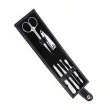 6pcs Black Manicure Set With Folding Pouch - Black - View 5
