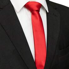 1pc Men's Solid Color Tie, Business Formal Narrow Tie (5cm) Casual Men Necktie