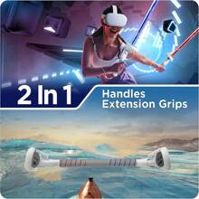 hellodigi Handle Attachments Accessories For Quest 2/Quest/Rift S Controllers Extensions VR Gorilla Tag Long Arms Grips For Meta Quest 2 Beat Saber Golf Club Baseball, Handle Attachments Accessories Enhance VR Game Experience - Grey - View 7
