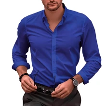 Men Shirts - 寶藍色 - 查看 2