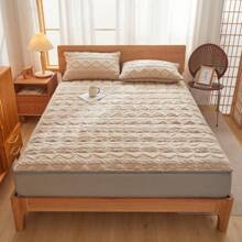 3 件套簇絨羊毛床笠套裝 - 蓬鬆床墊罩,帶深袋超柔軟溫暖毛絨被子床墊保護罩,彈力可達 20 英寸 - 駝色 - 查看 1