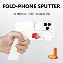 Toy Gun Soft Bullet, Handgun Disguised as a Cell Phone Case, Cool Toy Pistol Foam Blaster, Shell Ejecting Shooting Games Educational Model Toy Guns for Boys, Great Gifts for Kids Girls Boys - Đỏ và trắng - Xem 6