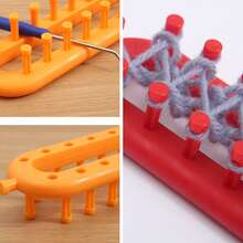 1件針織工具,diy針織機,可編織圓形和矩形手工編織物(可自行安裝) - 彩色 - 查看 4