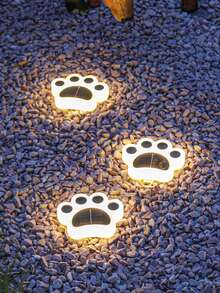 Lámpara con diseño de garra de gato [Luz cálida], iluminación de jardín exterior para caminos, patio, terraza - Amarillo - Ver 2