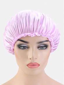1頂女士緞面花邊睡眠帽,護髮帽,適用於日常使用 - 淡紫色 - 查看 3