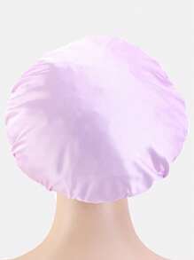 1頂女士緞面花邊睡眠帽,護髮帽,適用於日常使用 - 淡紫色 - 查看 7