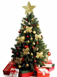 1個中空聖誕樹和星形裝飾 - 金色 - 查看 2