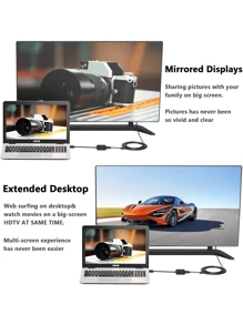 Aceele ICZI 转 VGA 适配器，1080P 镀金公头转 VGA 母头，适用于台式机、笔记本电脑、PC、显示器、投影仪、高清电视、Raspberry Pi 等 - 黑色 - 黑色 - 查看 6