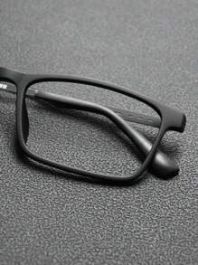 1 件装男士超轻橡胶和钛复古商务眼镜适用于电脑/手机防辐射透明眼镜配件 - 黑色 - 查看 2