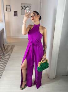 Women Jumpsuits - Rose Red - View 4