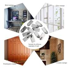 6 件裝自黏不銹鋼毛巾掛鉤毛巾架牆壁掛鉤廚房浴室自黏不銹鋼掛鉤