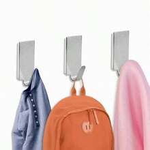 6 件裝自黏不銹鋼毛巾掛鉤毛巾架牆壁掛鉤廚房浴室自黏不銹鋼掛鉤