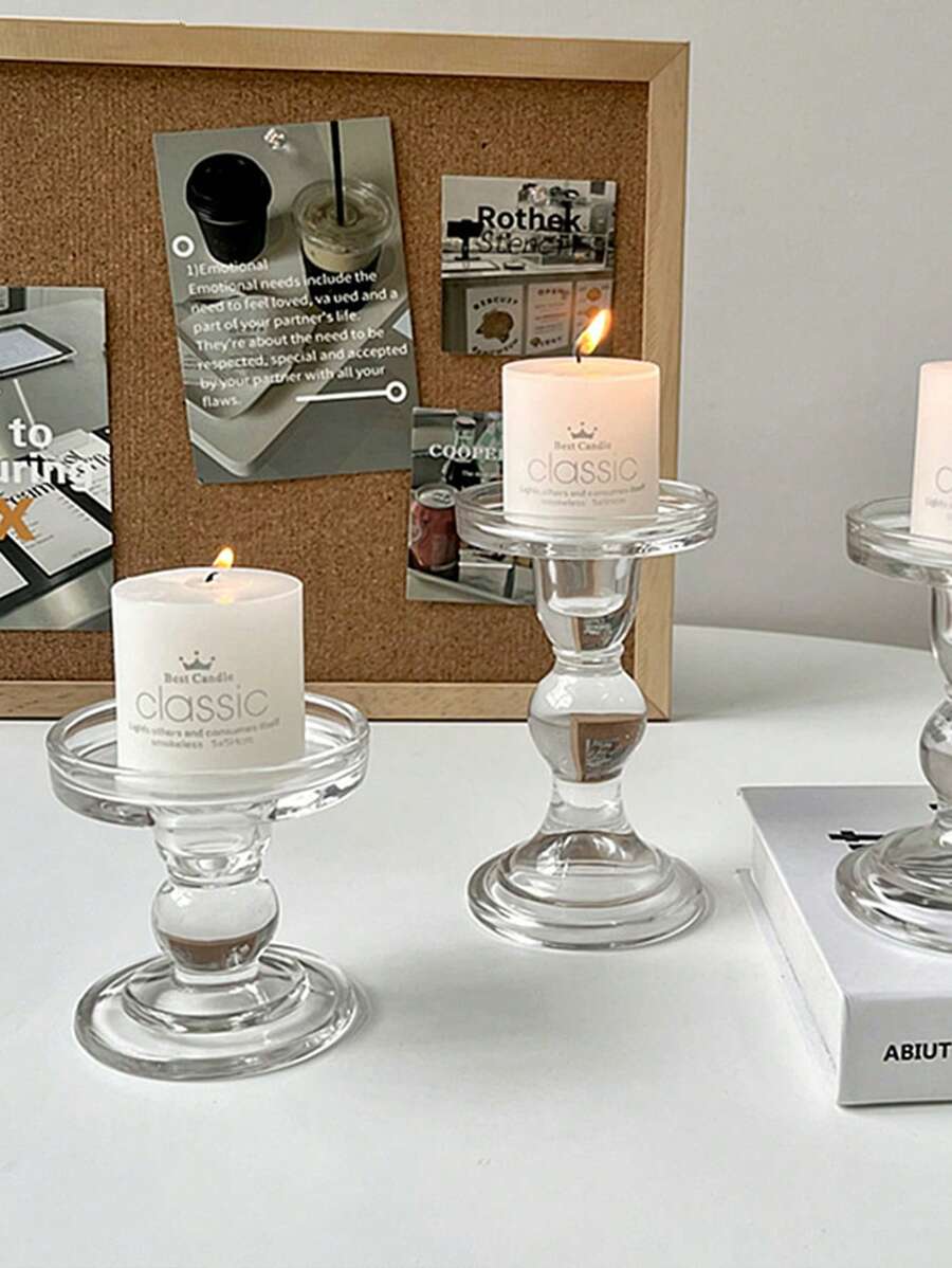 1只羅馬柱玻璃燭台,復古裝飾燭光晚餐用品,適用於攝影拍攝