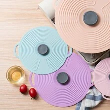 1件矽膠保鮮蓋,食品級冰箱鍋密封蓋,防燙防溢蓋,耐熱碗蓋