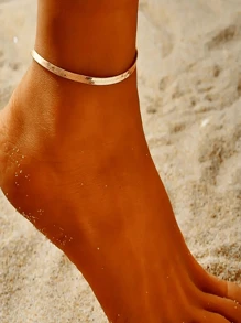 1條極簡主義不銹鋼女款刀片造型腳鍊