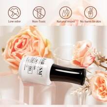 RARJSM Gel Nail Polish Jelly Pink Translucent Sheer Nude Colors Neutral Skin Tone Gel Polish Milky Clear Ice Pink 15ml Single Bottle Soak off UV LED Cured at Home Salon DIY French Manicure Nails Art - Hồng baby - Xem 2